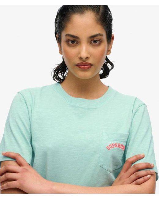 Superdry Blue & Co Essential Logo Garment Dye Pocket T-shirt