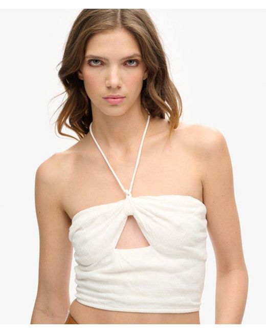 Superdry White & Co Crop Cut Out Woven Top