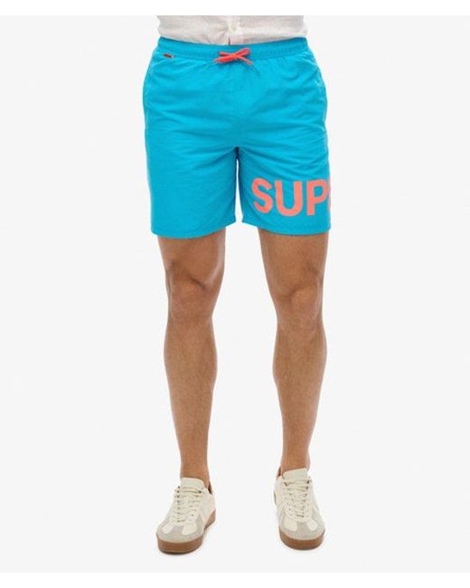 Superdry Blue & Co Graphic 17-inch Swim Shorts for men
