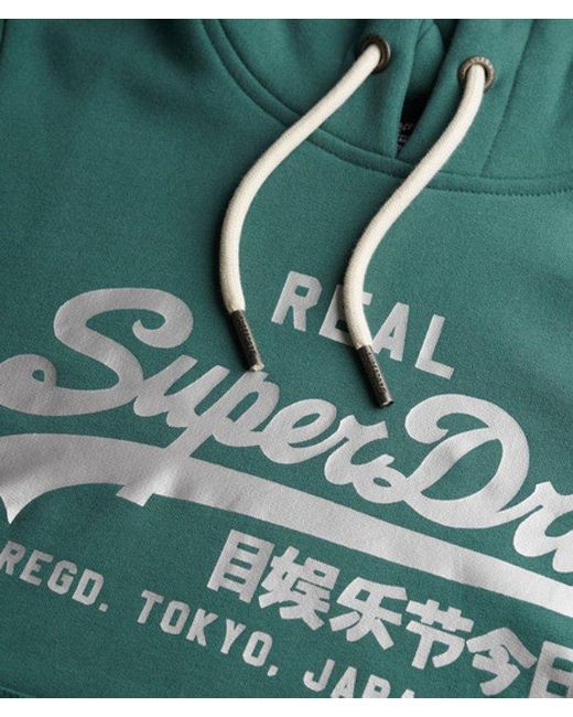 Superdry Green & Co Vintage Logo Metallic Hoodie