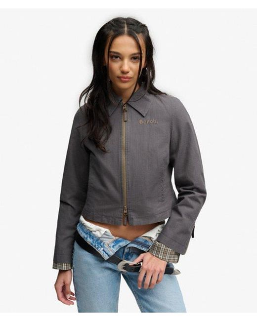 Superdry Gray Bench X & Co Bench Double Zip Collar Ripstop Jacket