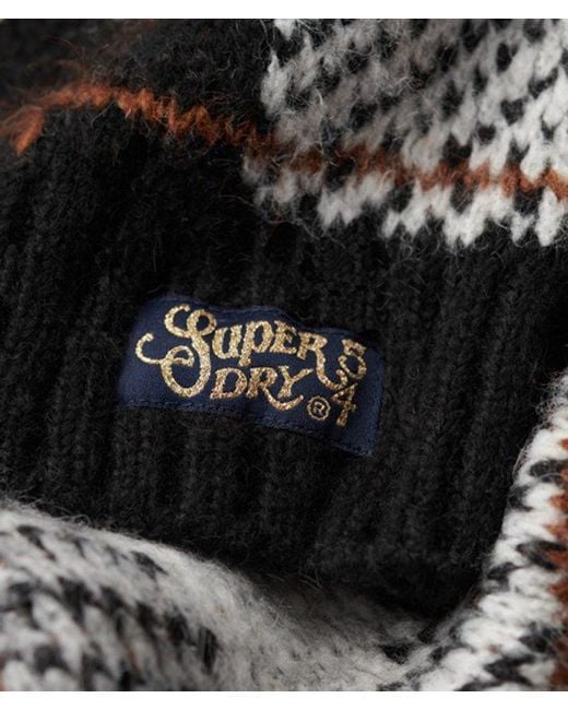 Superdry Gray & Co Boxy Pattern Knit Jumper