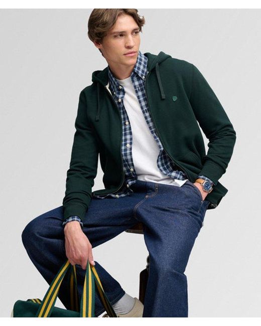 Superdry Gray & Co Essential Logo Zip Hoodie for men