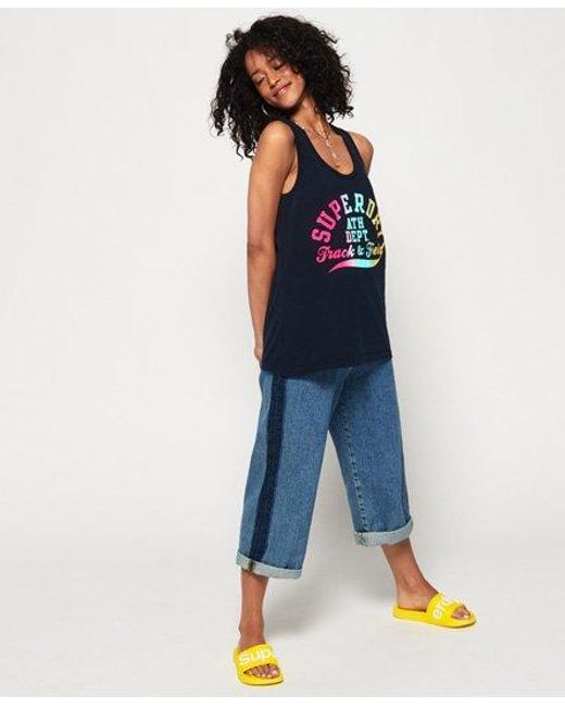 Superdry Black Track & Field Vest Top Eclipse