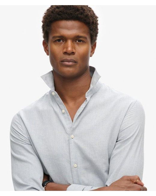 Superdry Gray & Co Long Sleeve Cotton Smart Shirt for men
