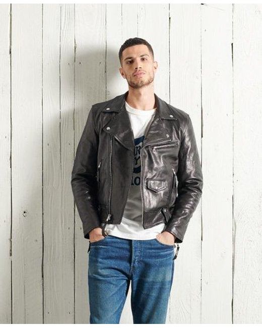superdry premium classic leather jacket