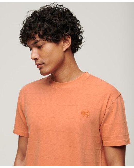 Superdry Orange Organic Cotton Vintage Texture T-shirt for men