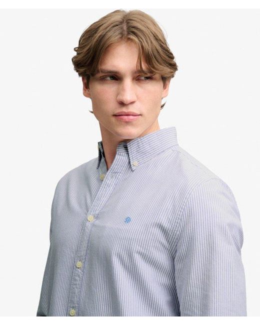 Superdry Blue Preppy Oxford Long Sleeve Shirt for men