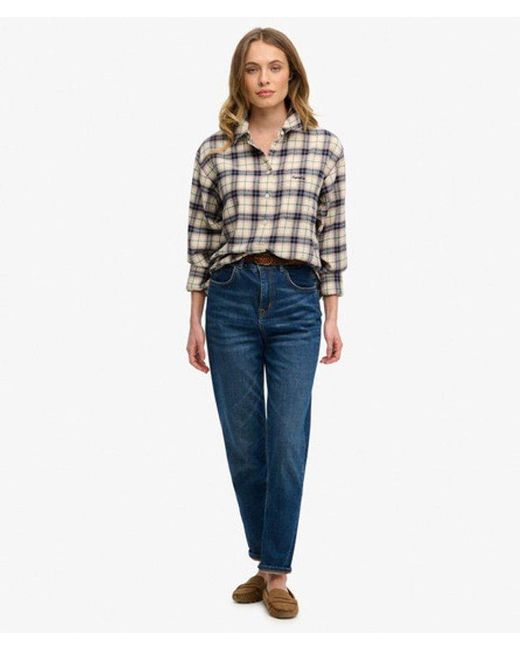 Superdry Gray & Co Check Flannel Relaxed Shirt