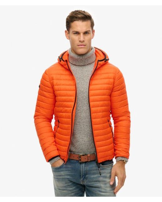 Superdry Orange Hooded Fuji Lite Jacket for men