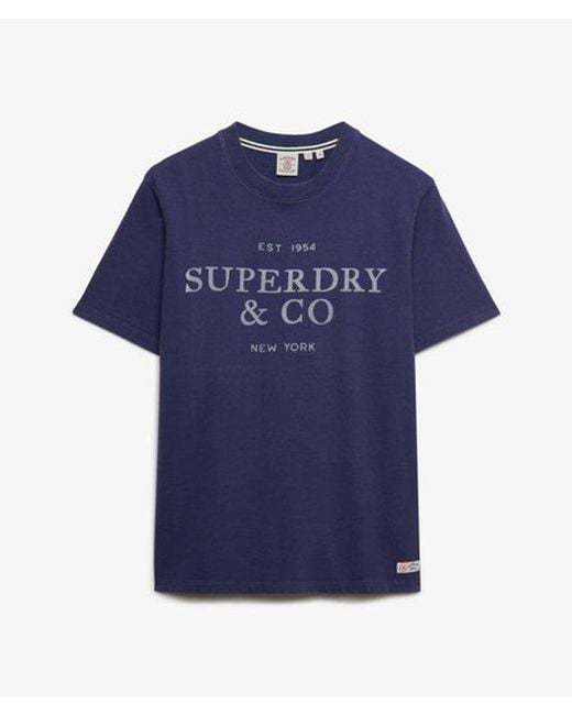 Superdry 1954 Company Relaxed T-shirt in het Blue voor heren