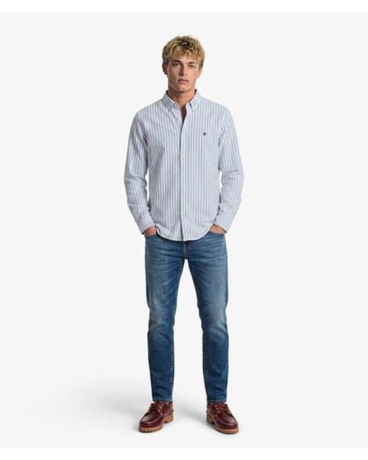 Superdry Blue & Co Preppy Oxford Long Sleeve Shirt for men