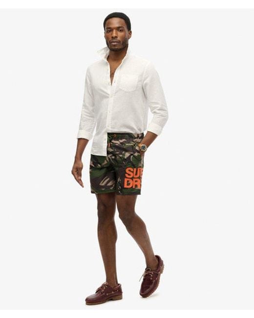 Superdry Green & Co Sportswear Logo 17-inch Swim Shorts for men