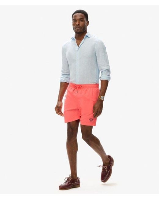 Superdry & Co Classic Embroidered Recycled Polo 17-inch Swim Shorts for men