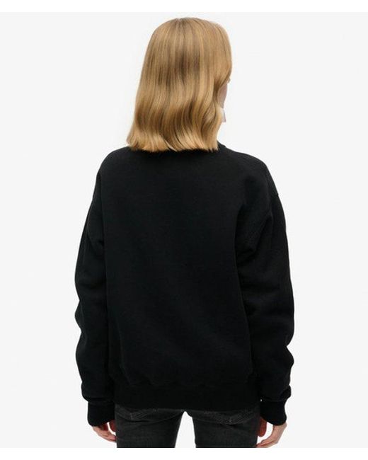 Superdry Black Essential Logo Relaxed Fit Sweatshirt