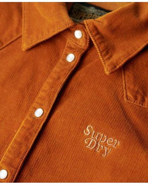 Superdry Brown Cord Western Shirt