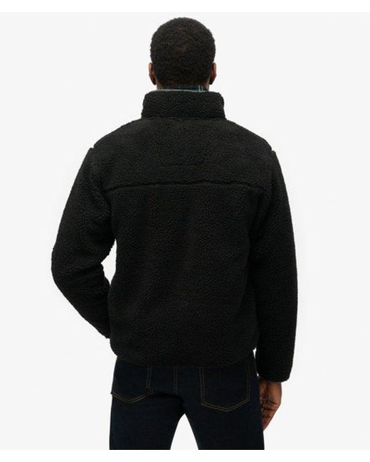 Superdry Black & Co Classic Logo Badge Vintage Retro Full Zip Fleece for men