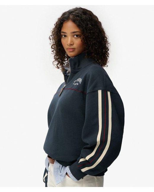Superdry Blue & Co Country Club Tape Henley Jumper