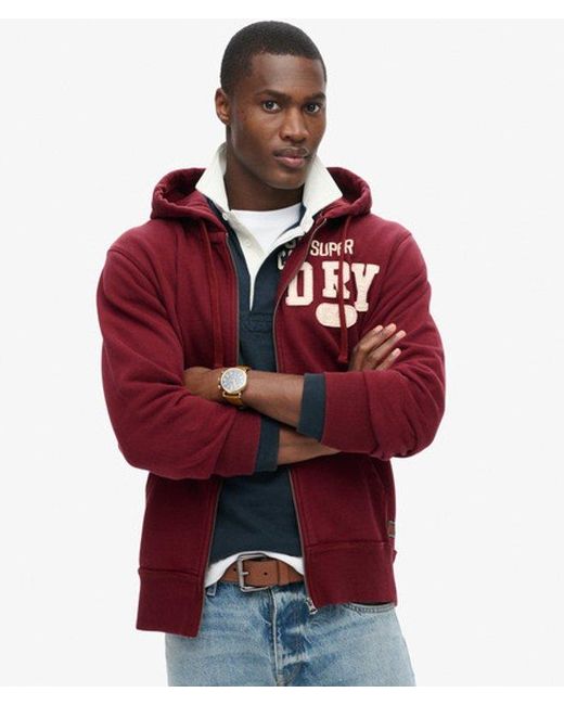 Superdry Embroidered Vintage Athletic Zip Hoodie for men