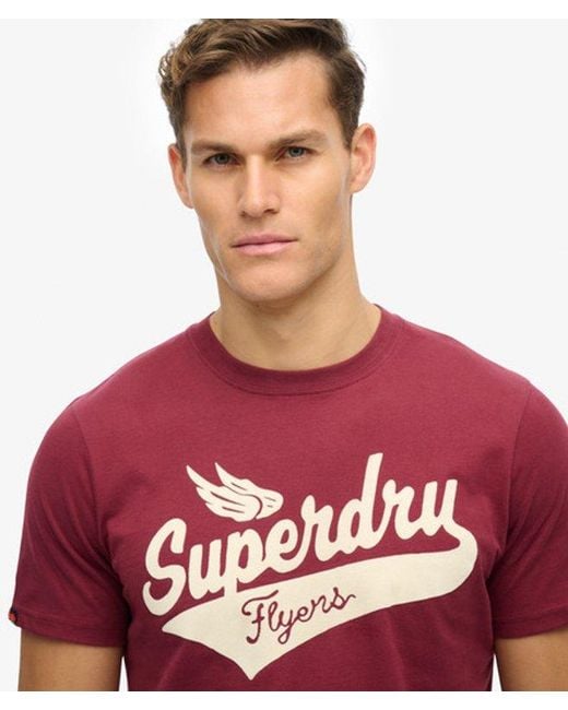 Superdry Flyers Script T-shirt in het Red voor heren