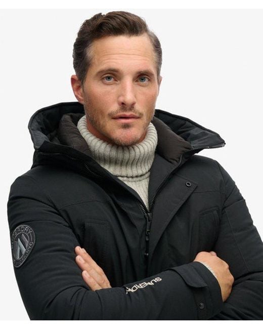 Superdry Black & Co City Padded Parka Coat for men