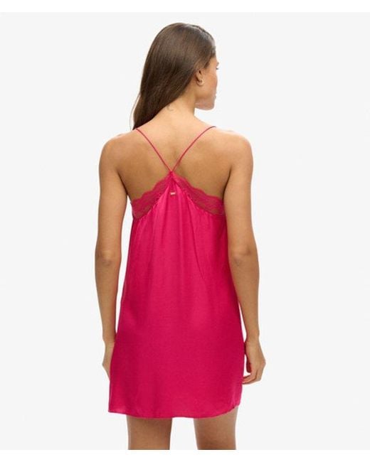 Superdry Pink & Co Satin Cami Mini Dress