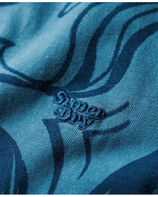 Superdry Vintage Overdye T-shirt Met Print in het Blue voor heren