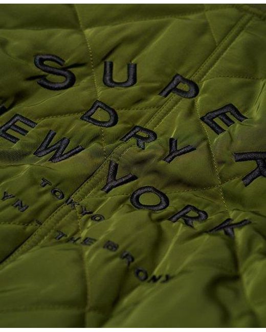 Superdry Green Quilted Utility Bomber Jacket Khaki