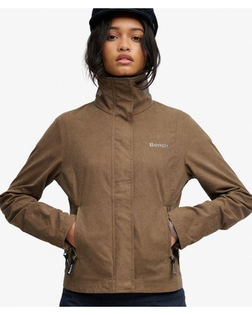 Superdry Brown Bench X & Co Bench High Neck Peached Jacket