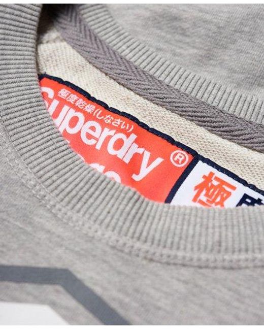 Superdry White Big Crew Neck Sweatshirt Marl
