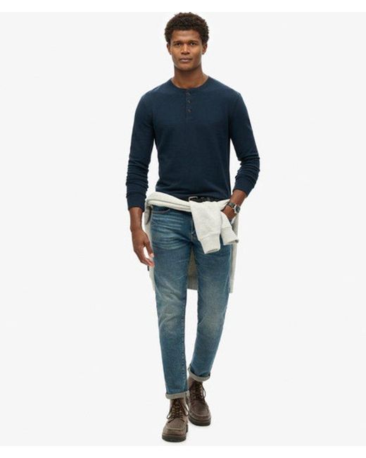 Superdry Blue The Merchant Store - Grandad Top for men