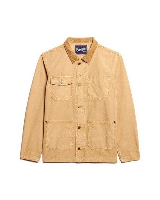 Superdry Natural The Merchant Store - Cotton Work Jacket for men