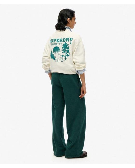 Superdry White Essential Logo Wide Leg Joggers