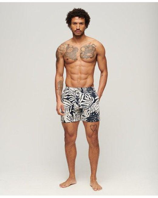 Superdry Black Printed 15-inch Recycled Swim Shorts for men