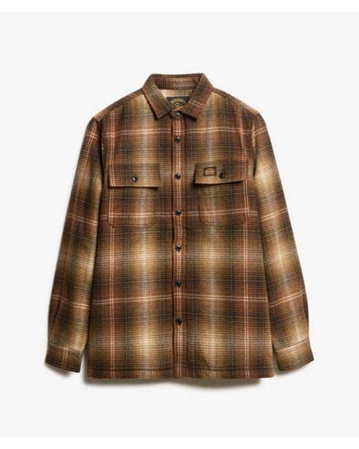 Superdry Brown & Co Wool Miller Overshirt for men