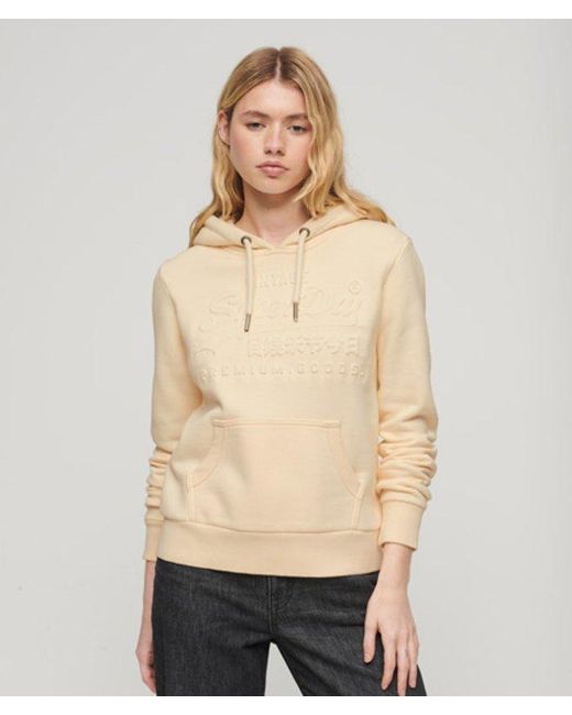 Superdry Natural & Co Embossed Vintage Logo Hoodie
