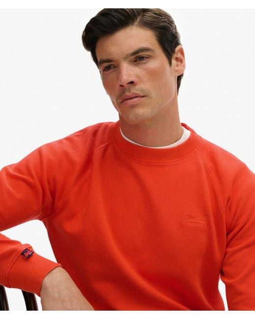 Superdry Red & Co Essential Logo Raglan Crew Sweatshirt for men
