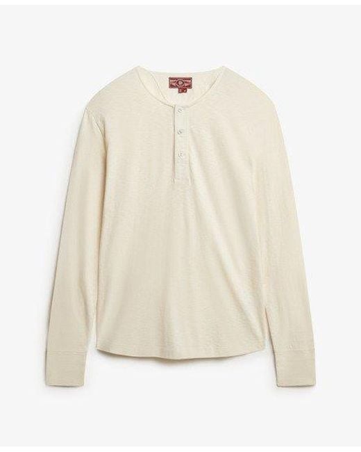Superdry The Merchant Store - Grandad Lichtgewicht Top in het White voor heren