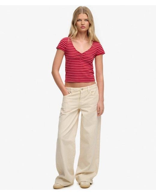 Superdry Athletic Essentials Gathered Pattern Top