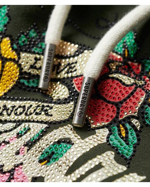 Superdry Green & Co Tattoo Script Graphic Hoodie