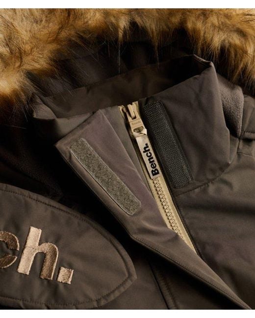 Superdry Gray Bench X & Co Bench Faux Fur Hooded Windcheater Jacket