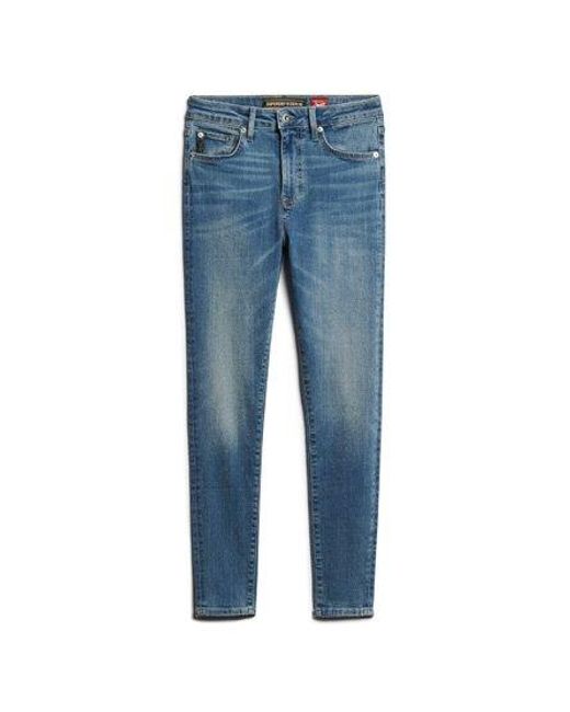 Superdry Blue Organic Cotton Vintage Mid Rise Skinny Jeans