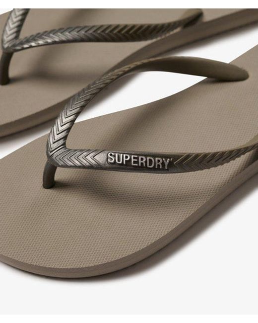 Superdry White Core Metallic Flip Flops