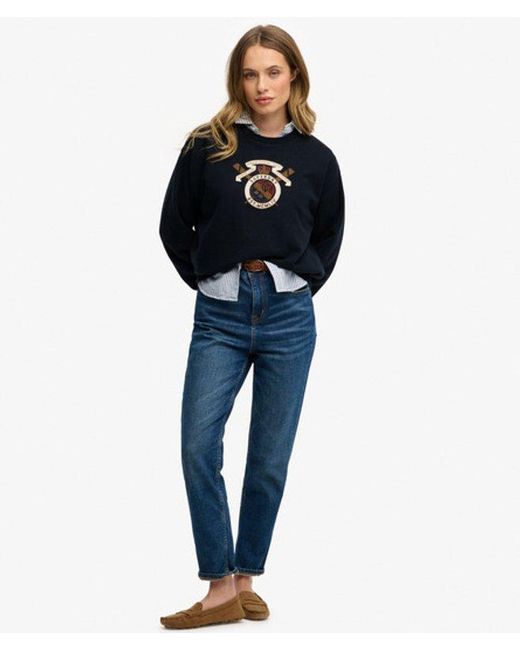 Superdry Blue Crest Loose Crew