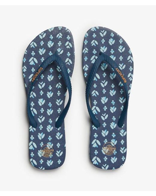 Superdry Blue & Co All Over Print Flip Flops