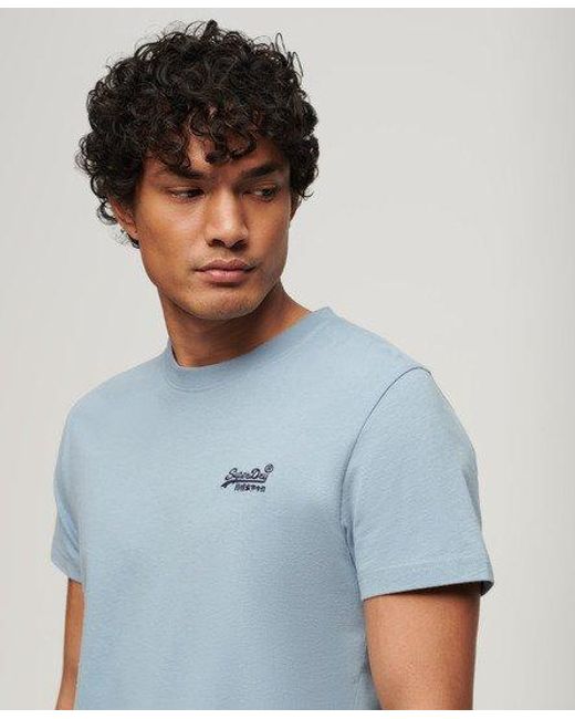 Superdry Blue Organic Cotton Essential Logo T-shirt for men