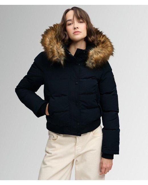 Superdry Blue & Co Everest Hooded Bomber Jacket