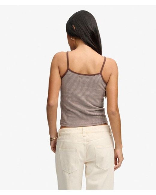 Superdry Athletic Essentials Cami Slanke Pasvorm in het Gray