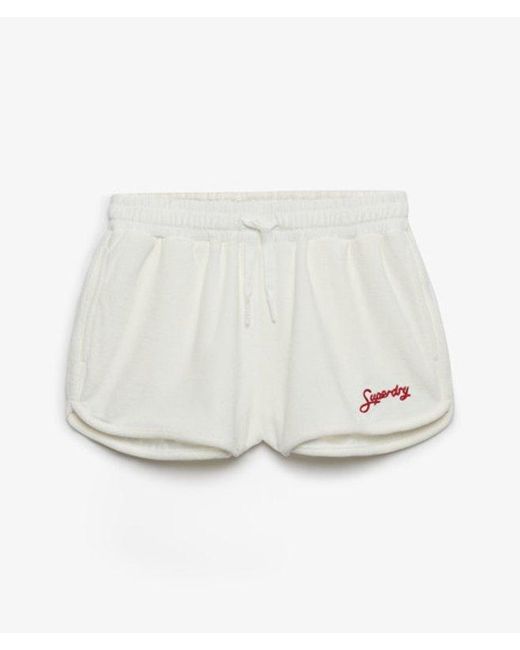 Superdry White Heritage Terry Shorts