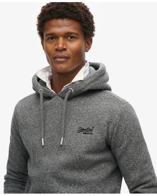 Superdry Gray Vintage Logo Embroidered Hoodie for men